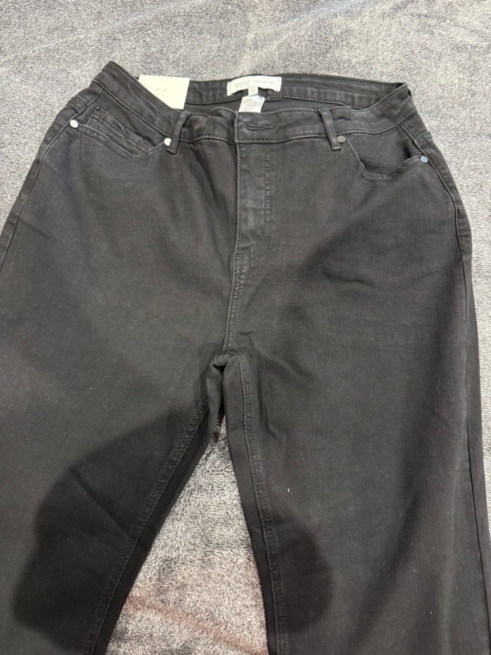 Jaclyn Smith Straight Leg Denim Jeans Women's Size 12 Black Mid Raise